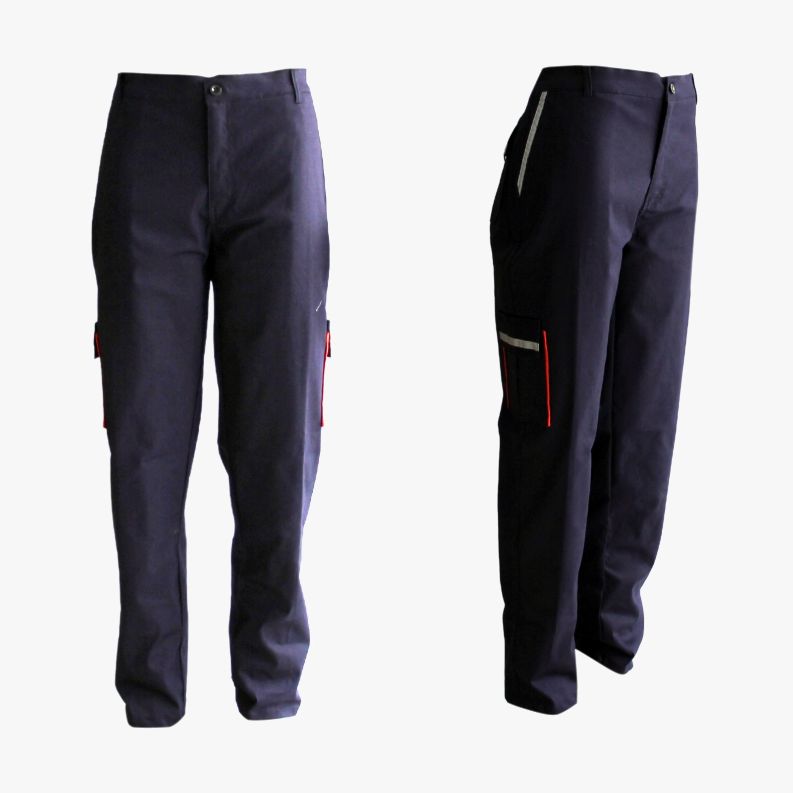 Kırmızı Fermuarlı Lacivert Teknik İş Pantolonu (Variant)